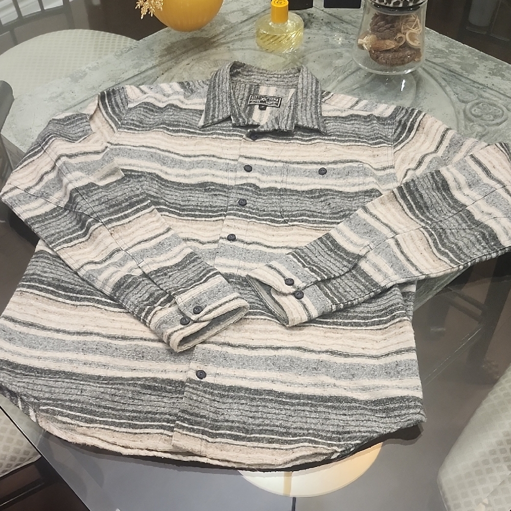 Sitka Mens Cotton Blend Flanel Button Down Medium Shirt